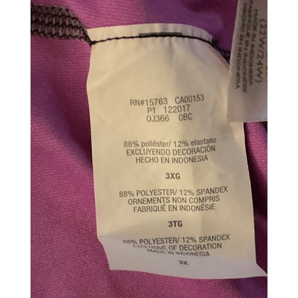 JMS Just My Size Womans 3X Active Leggings Dark Purple Black Floral - Picture 6 of 12